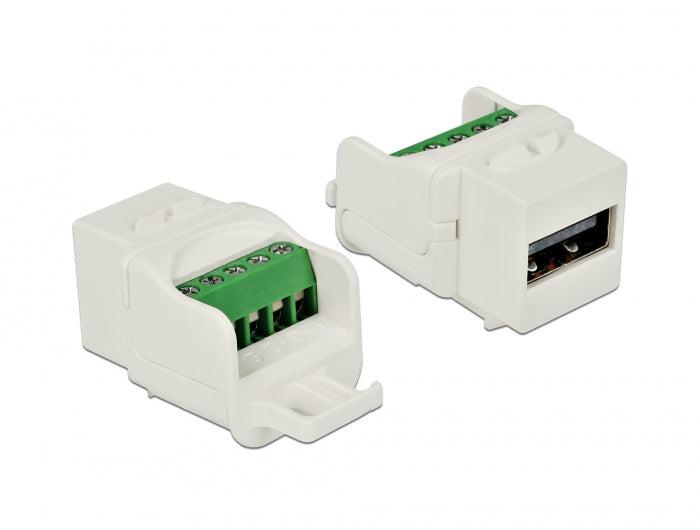 Delock 86376 Keystone Module Usb 2.0 A Female To Terminal Block White