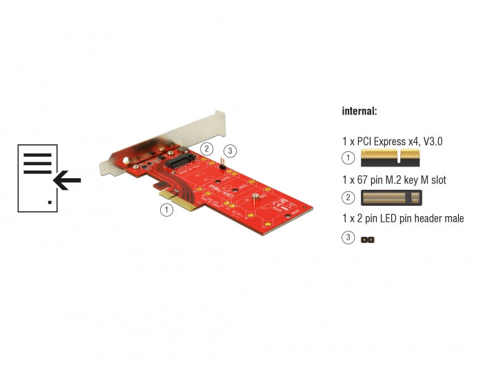 Delock 89577 Pci Express X4 Card > 1 X Internal Nvme M.2 Key M 110 Mm