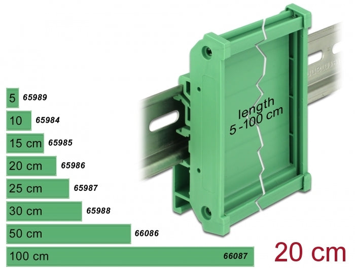 Delock 65986 Board Holder (72 Mm) For Din Rail 20 Cm Long