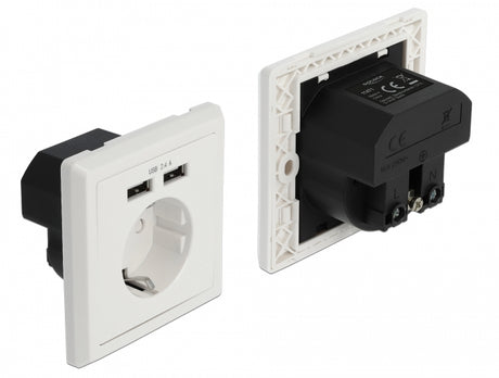 Delock 11471 Wall Socket With 2 X Usb Type-A Charging Port 2.4 A