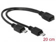 Delock 65440 Cable Usb Micro B Female > 2 X Usb Micro-B Male 20 Cm