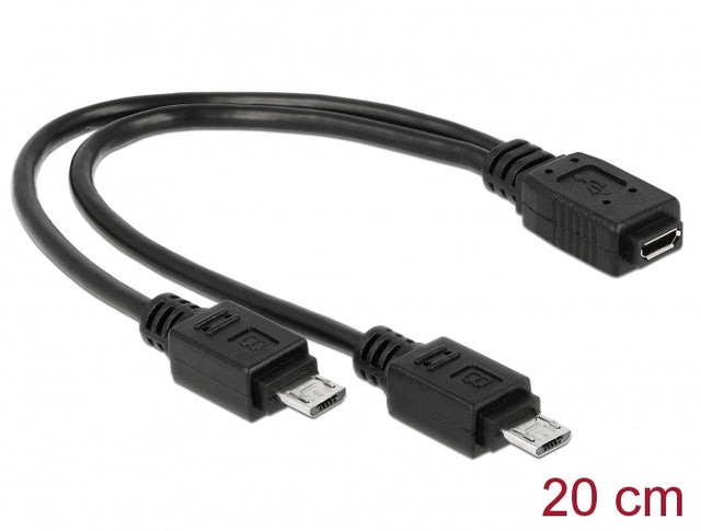 Delock 65440 Cable Usb Micro B Female > 2 X Usb Micro-B Male 20 Cm