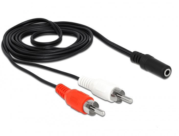 Delock 85808 Audio Cable 2 X Rca Male To 1 X 3.5 Mm 3 Pin Stereo Jack 1.4 M