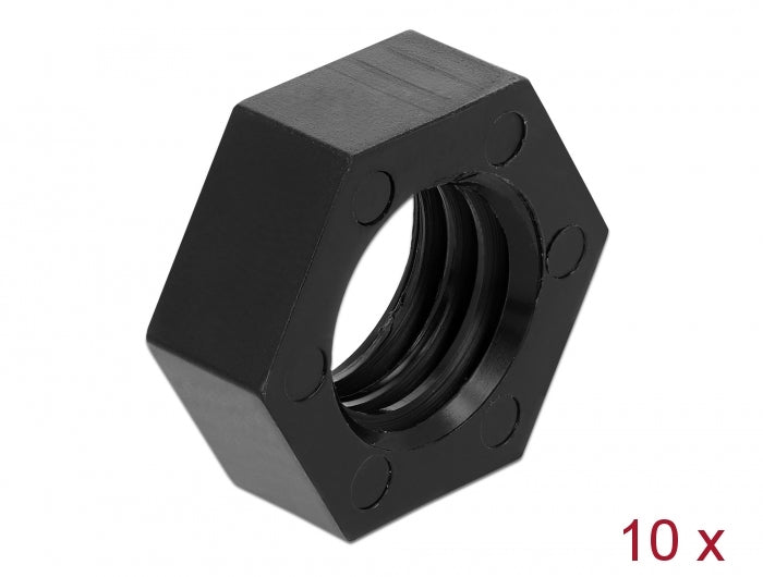 Navilock 12669 Gnss Nut Nylon 15.875 Mm (5/8"-11 Unc) 10 Pieces Black