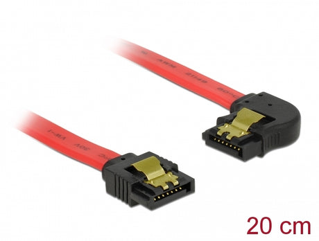 Delock 83962 Sata 6 Gb/S Cable Straight To Left Angled 20 Cm Red