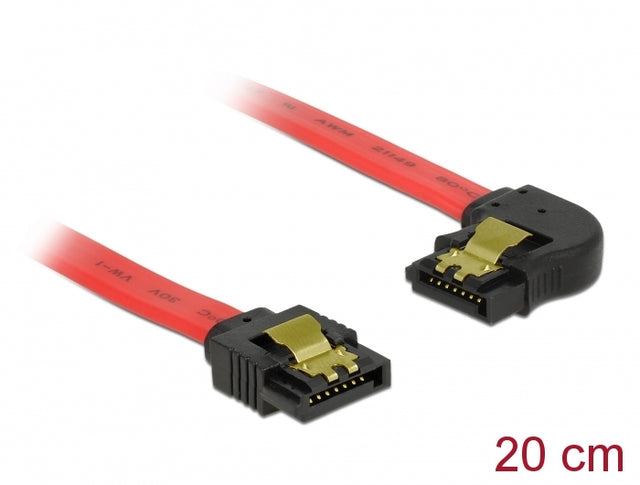 Delock 83962 Sata 6 Gb/S Cable Straight To Left Angled 20 Cm Red