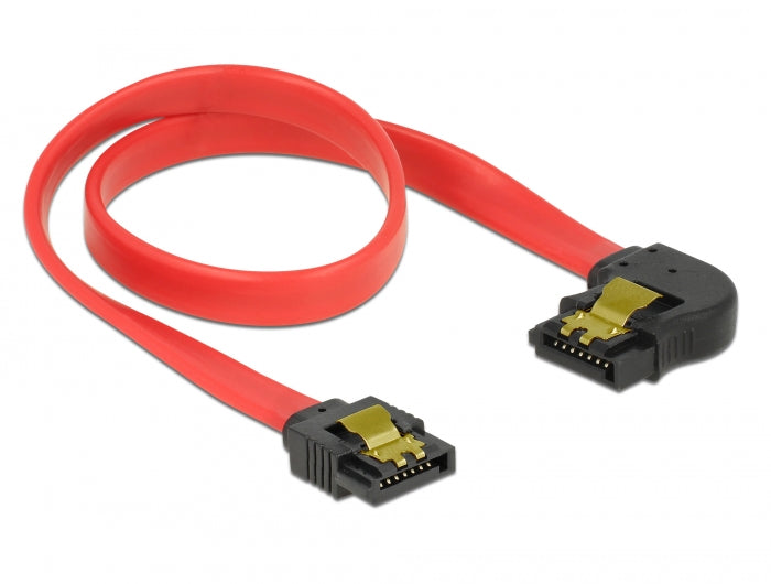 Delock 83963 Sata 6 Gb/S Cable Straight To Left Angled 30 Cm Red