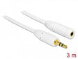 Delock 83769 Stereo Jack Extension Cable 3.5 Mm 3 Pin Male > Female 3 M White