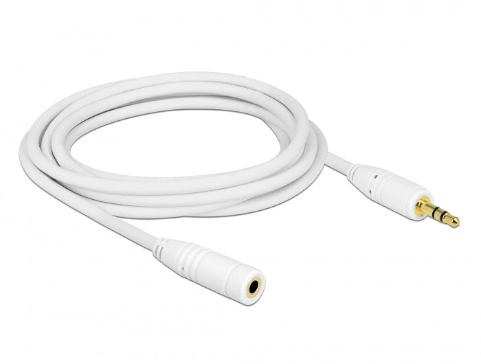 Delock 83769 Stereo Jack Extension Cable 3.5 Mm 3 Pin Male > Female 3 M White