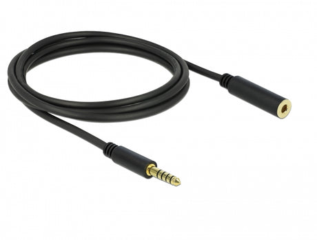 Delock 85797 Extension Cable Stereo Jack 4.4 Mm 5 Pin Male To Female 2 M Black