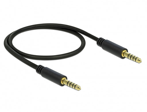 Delock 85790 Stereo Jack Cable 4.4 Mm 5 Pin Male To Male 0.5 M Black