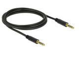 Delock 85792 Stereo Jack Cable 4.4 Mm 5 Pin Male To Male 2 M Black