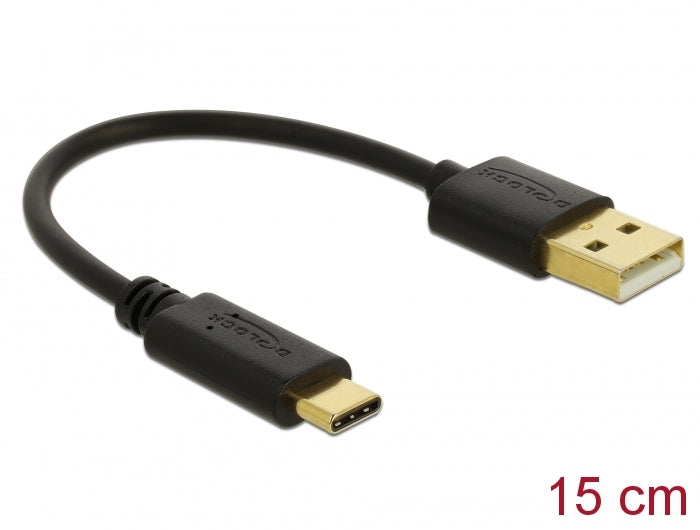 Delock 80954 Usb Charging Cable Type-A To Usb Type-C™ 3 A 15 Cm