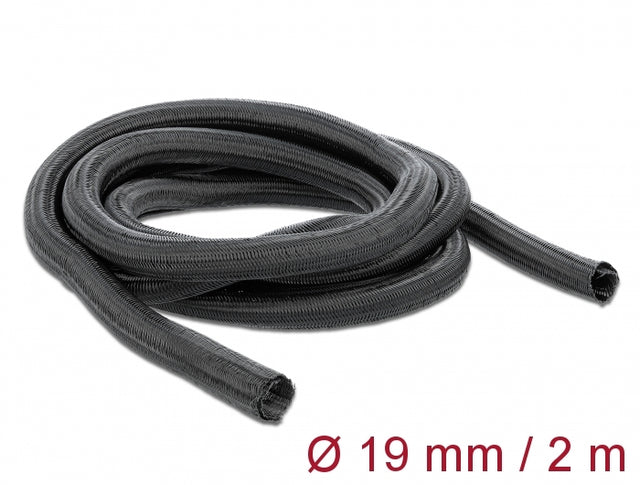 Delock 18855 Braided Sleeve Self-Closing 2 M X 19 Mm Black