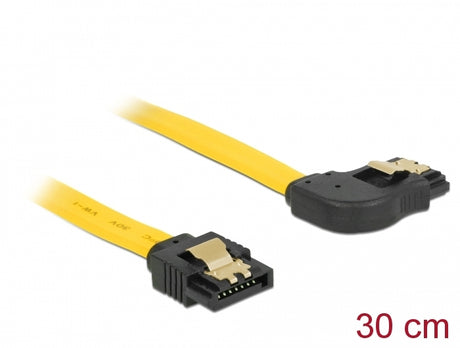 Delock 82496 Sata 3 Gb/S Cable Straight To Right Angled 30 Cm Yellow