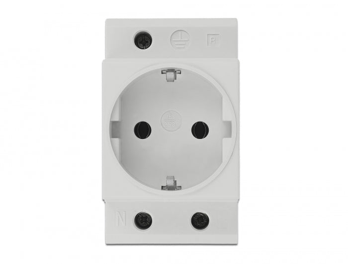 Delock 11472 Power Socket With A Side Grounding Contact For Din Rail 5 Pieces