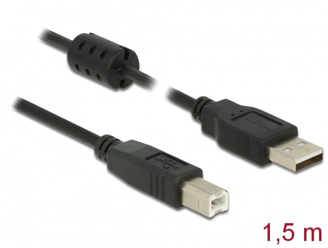 Delock 84896 Cable Usb 2.0 Type-A Male > Usb 2.0 Type-B Male 1.5 M Black