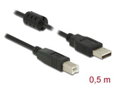 Delock 84894 Cable Usb 2.0 Type-A Male > Usb 2.0 Type-B Male 0.5 M Black