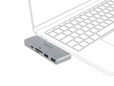 Delock 64078 3 Port Hub And 2 Slot Card Reader For Macbook