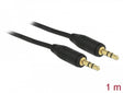 Delock 83744 Stereo Jack Cable 3.5 Mm 3 Pin Male > Male 1 M Black