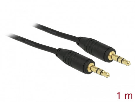 Delock 83744 Stereo Jack Cable 3.5 Mm 3 Pin Male > Male 1 M Black