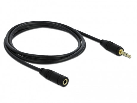 Delock 83764 Stereo Jack Extension Cable 3.5 Mm 3 Pin Male > Female 1 M Black