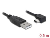 Delock 82680 Usb 2.0 Cable Type-A Male To Type Mini-B Male Angled 0.5 M