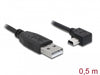 Delock 82680 Usb 2.0 Cable Type-A Male To Type Mini-B Male Angled 0.5 M