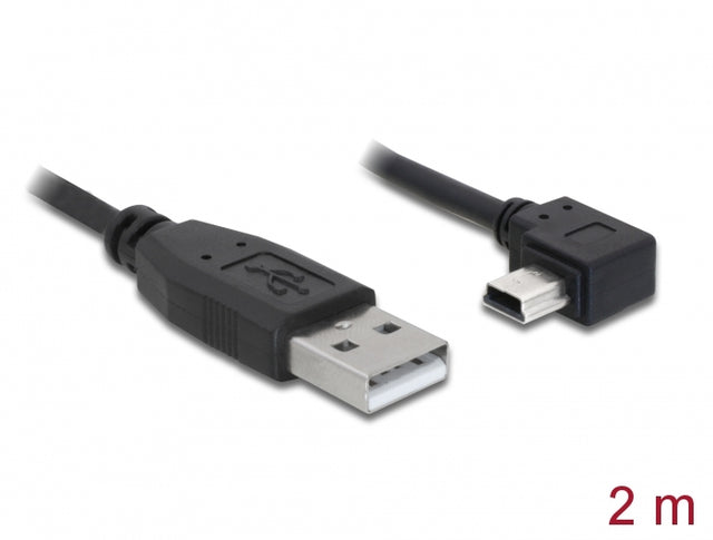 Delock 82682 Usb 2.0 Cable Type-A Male To Type Mini-B Male Angled 2 M