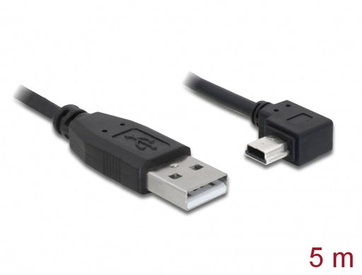 Delock 82684 Usb 2.0 Cable Type-A Male To Type Mini-B Male Angled 5 M