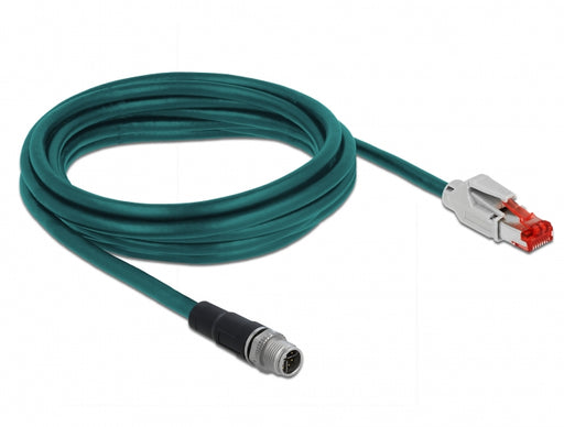 Delock 85427 Network Cable M12 8 Pin X-Coded To Rj45 Plug Pvc 3 M