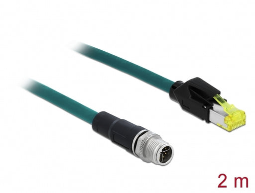 Delock 85430 Network Cable M12 8 Pin X-Coded To Rj45 Hirose Plug Pur (Tpu) 2 M