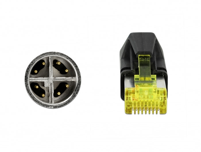 Delock 85429 Network Cable M12 8 Pin X-Coded To Rj45 Hirose Plug Pur (Tpu) 1 M