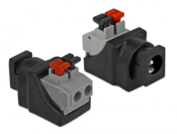 Delock 65524 Adapter Dc 5.5 X 2.1 Mm Female > Terminal Block With Push Button