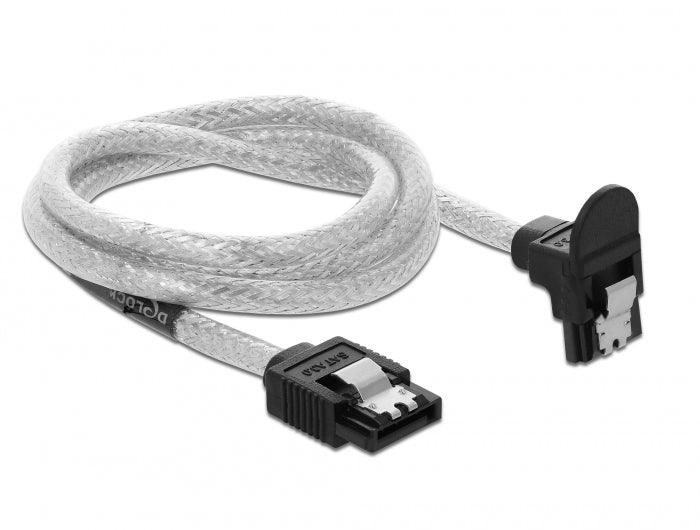 Delock 85347 Sata 6 Gb/S Cable Straight To Downwards Angled 70 Cm Transparent