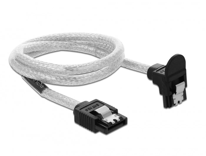 Delock 85346 Sata 6 Gb/S Cable Straight To Downwards Angled 50 Cm Transparent