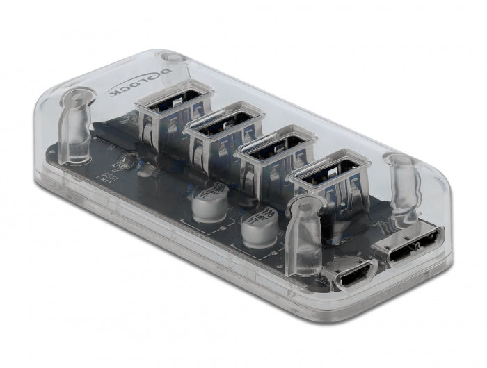 Delock 64087 External Usb 3.0 Hub With 4 Ports Transparent