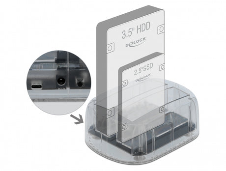 Delock 64090 Usb Type-C™ Docking Station For 2 X Sata Hdd / Ssd Transparent