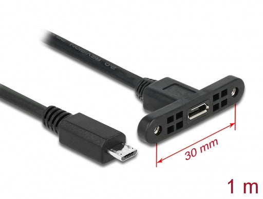 Delock 85246 Cable Usb 2.0 Micro-B Female Panel-Mount > Usb 2.0 Micro-B Male