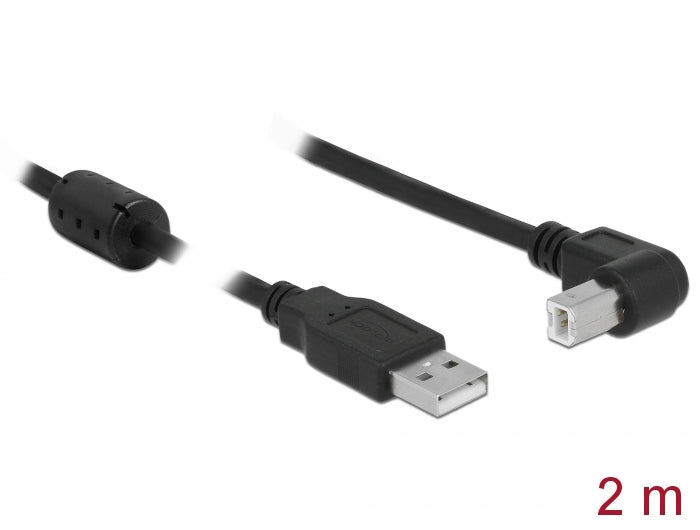 Delock 83528 Cable Usb 2.0 Type-A Male > Usb 2.0 Type-B Male Angled 2 M Black