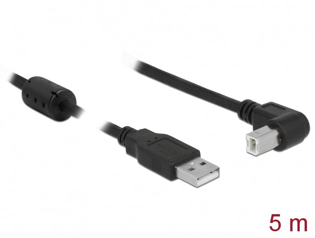 Delock 83530 Cable Usb 2.0 Type-A Male > Usb 2.0 Type-B Male Angled 5 M Black