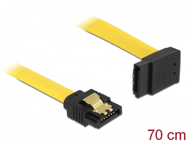 Delock 82812 Sata 6 Gb/S Cable Straight To Upwards Angled 70 Cm Yellow