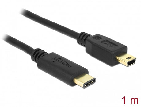 Delock 83603 Cable Usb Type-C™ 2.0 Male > Usb 2.0 Type Mini-B Male 1.0 M Black