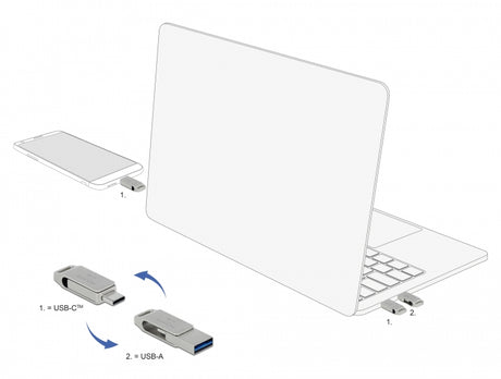 Delock 54073 Usb 5 Gbps Usb-C™ + Type-A Memory Stick 16 Gb - Metal Housing