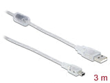 Delock 83908 Cable Usb 2.0 Type-A Male > Usb 2.0 Mini-B Male 3 M Transparent