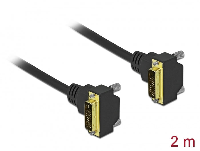 Delock 85898 Dvi Cable 24+1 Male Angled To 24+1 Male Angled 2 M