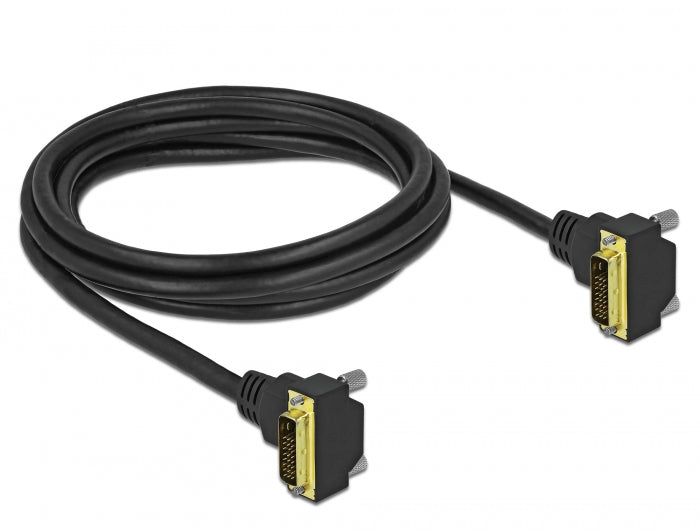 Delock 85898 Dvi Cable 24+1 Male Angled To 24+1 Male Angled 2 M