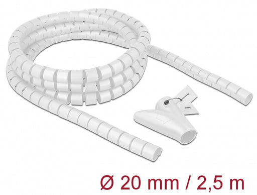 Delock 18840 Spiral Hose With Pull-In Tool 2.5 M X 20 Mm White