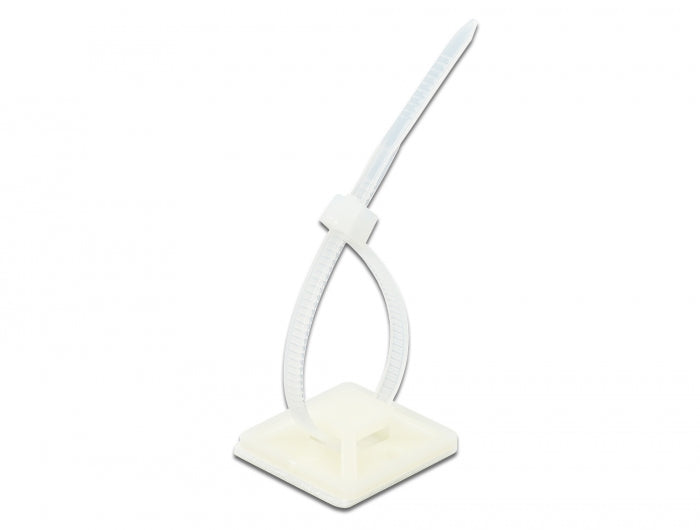 Delock 18676 Cable Tie Mount 20 X 20 Mm With Cable Tie L 100 X W 2.5 Mm White