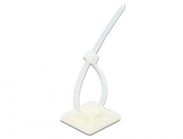 Delock 18677 Cable Tie Mount 25 X 25 Mm With Cable Tie L 150 X W 3.6 Mm White